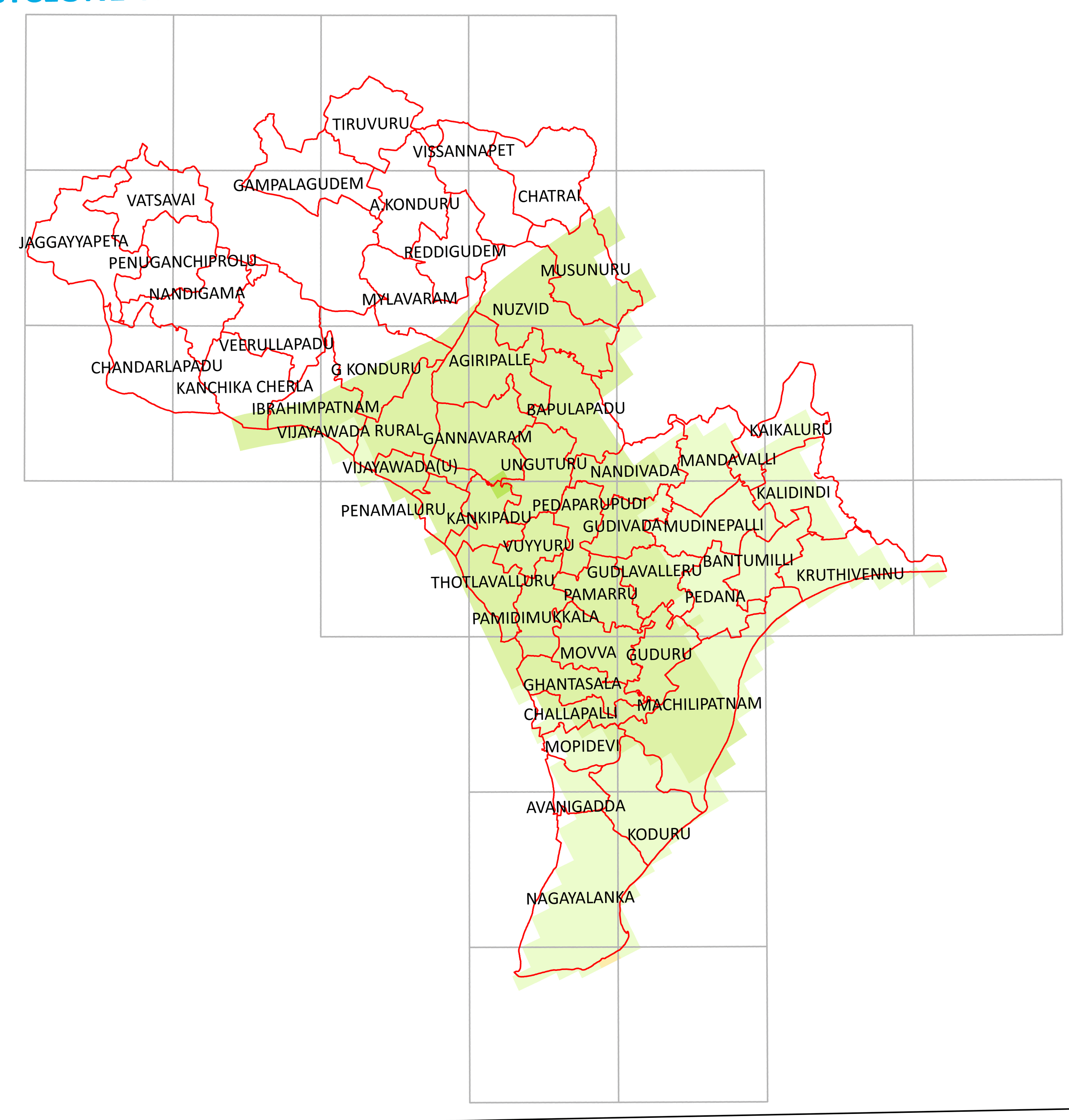 Storm surge inundation map for cyclone with wind speed 